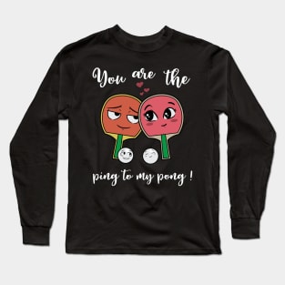 Ping Pong Table Tennis Cute Couple Gift Anniversary Love Long Sleeve T-Shirt